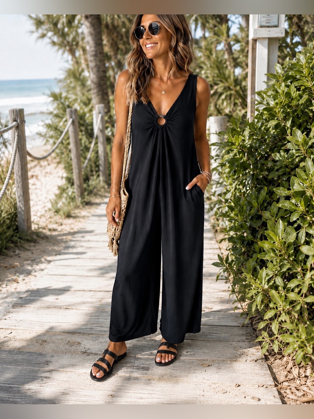 Sleeveless Boho Jumpsuit